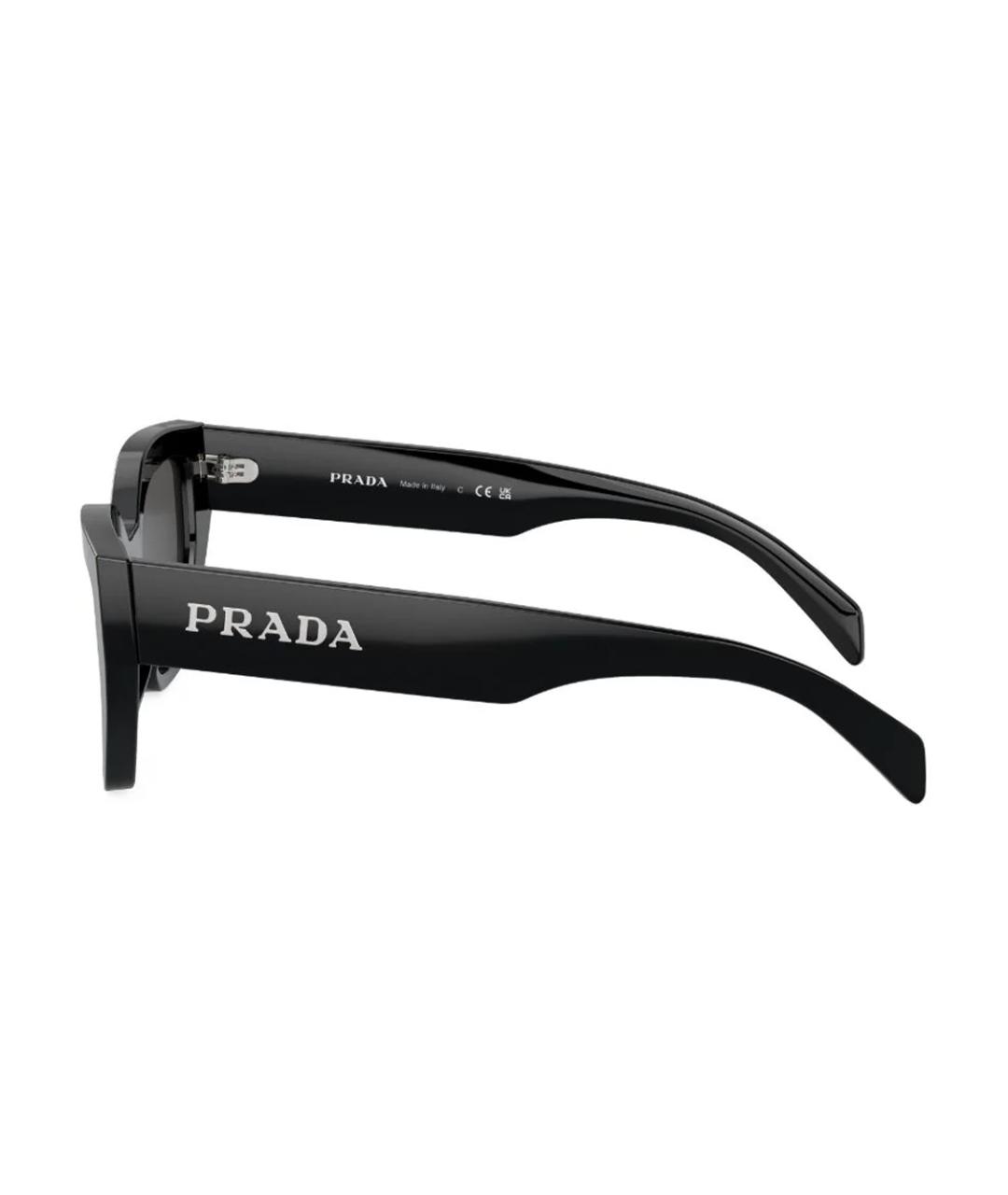 PRADA Черные пластиковые солнцезащитные очки, фото 3