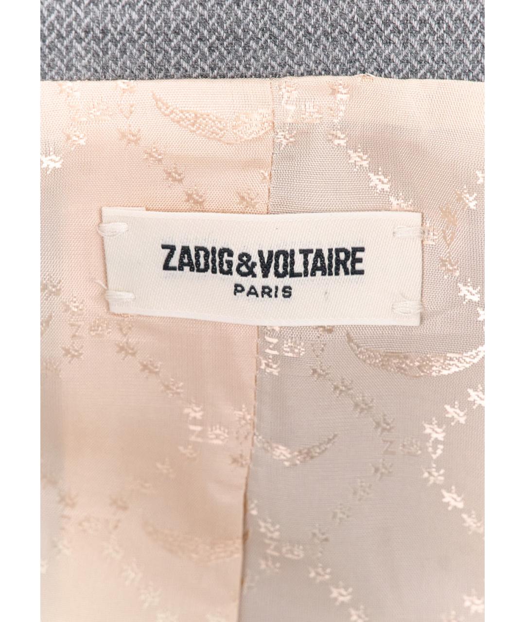 ZADIG & VOLTAIRE Серый полиэстеровый жакет/пиджак, фото 3