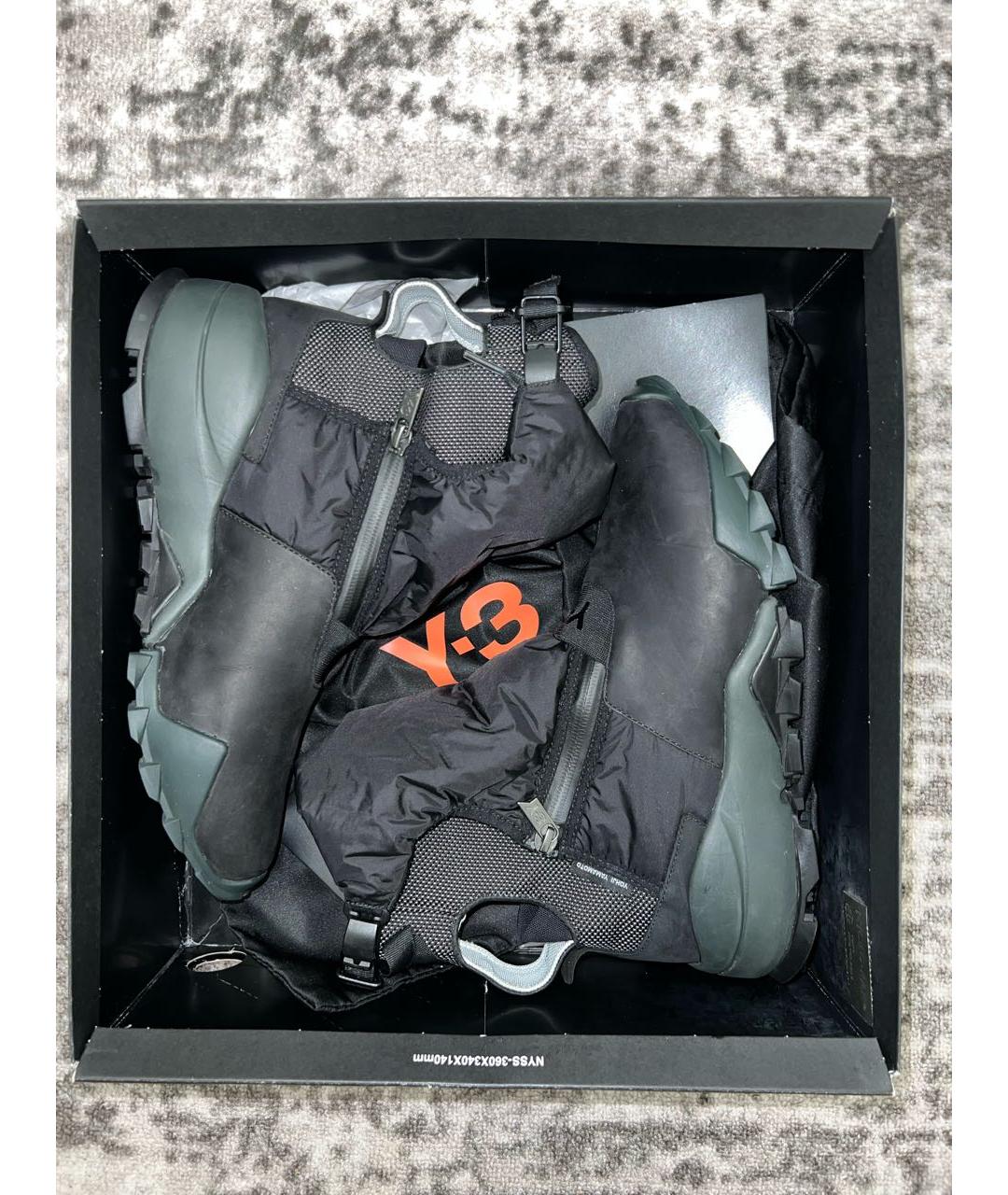 Y-3 Черные кожаные высокие ботинки, фото 9