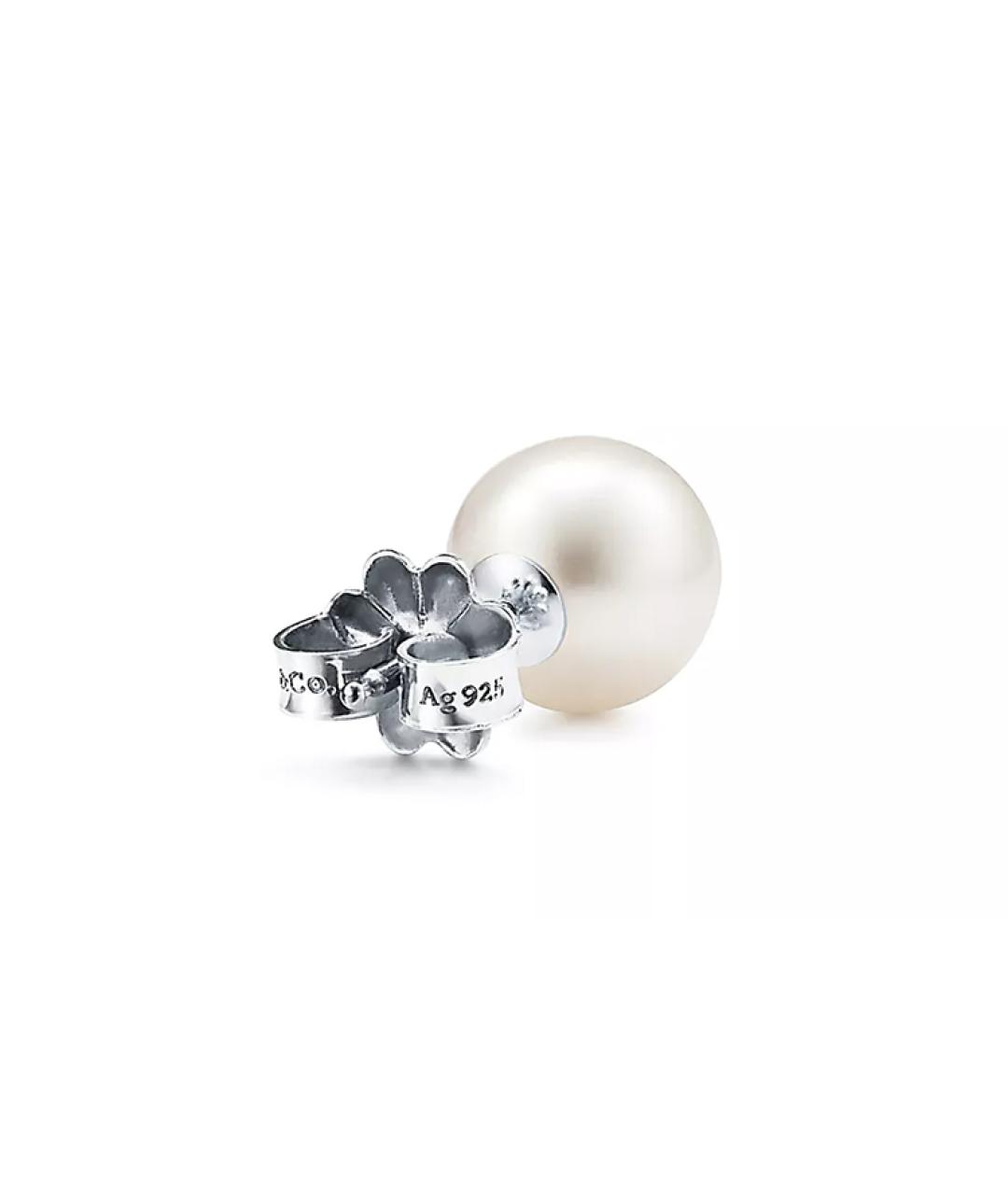 TIFFANY&CO Белые серебряные серьги, фото 3