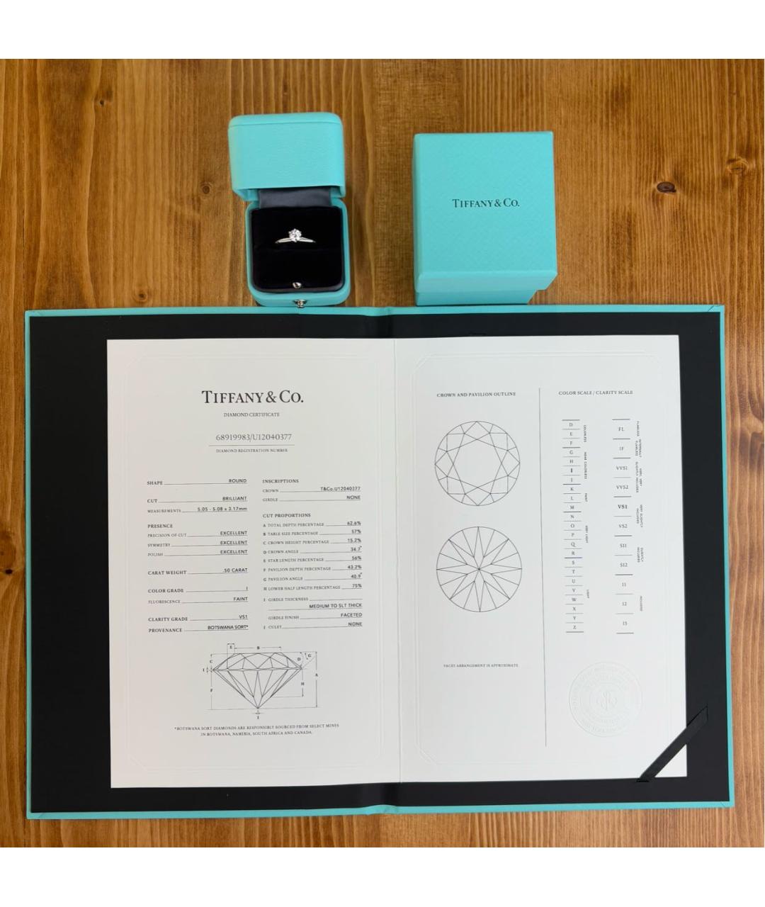 TIFFANY&CO Белое платиновое кольцо, фото 3