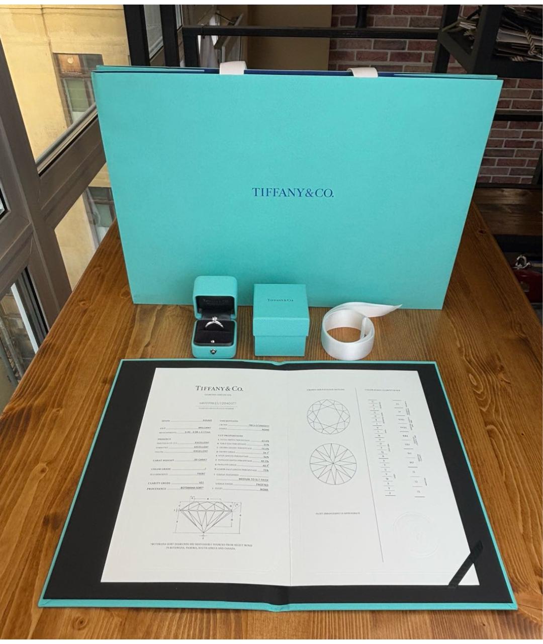 TIFFANY&CO Белое платиновое кольцо, фото 2