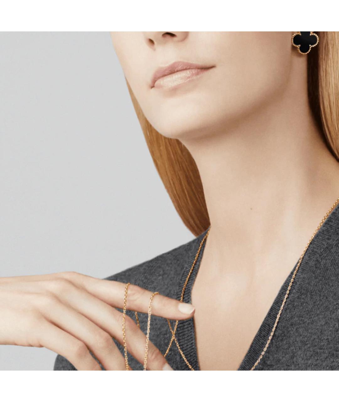 VAN CLEEF & ARPELS Черные серьги из желтого золота, фото 5