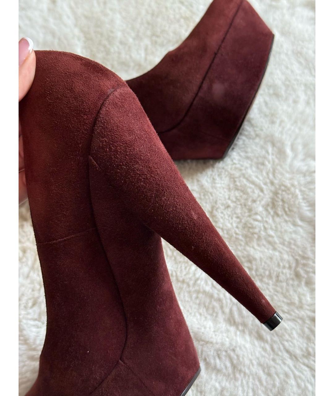 SAINT LAURENT Коричневые замшевые туфли, фото 3