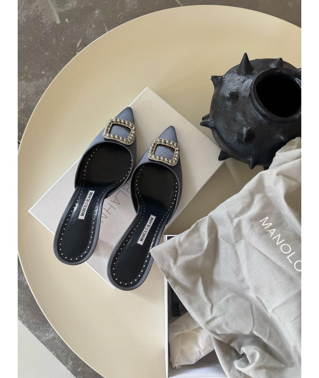 MANOLO BLAHNIK Серые сабо, фото 5