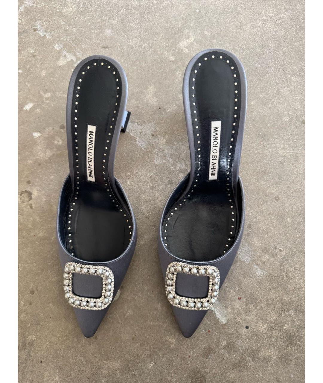 MANOLO BLAHNIK Серые сабо, фото 8