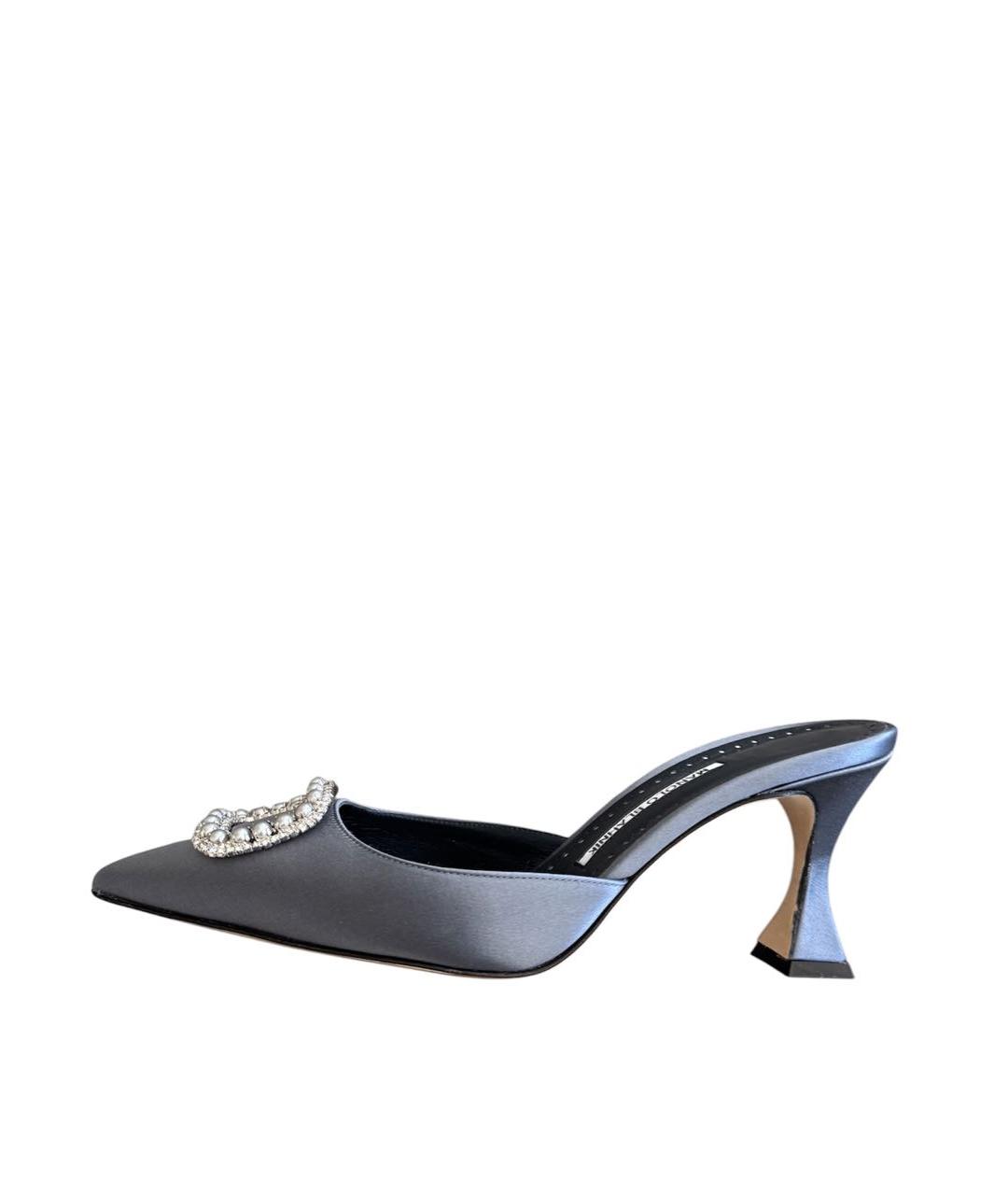 MANOLO BLAHNIK Серые сабо, фото 9