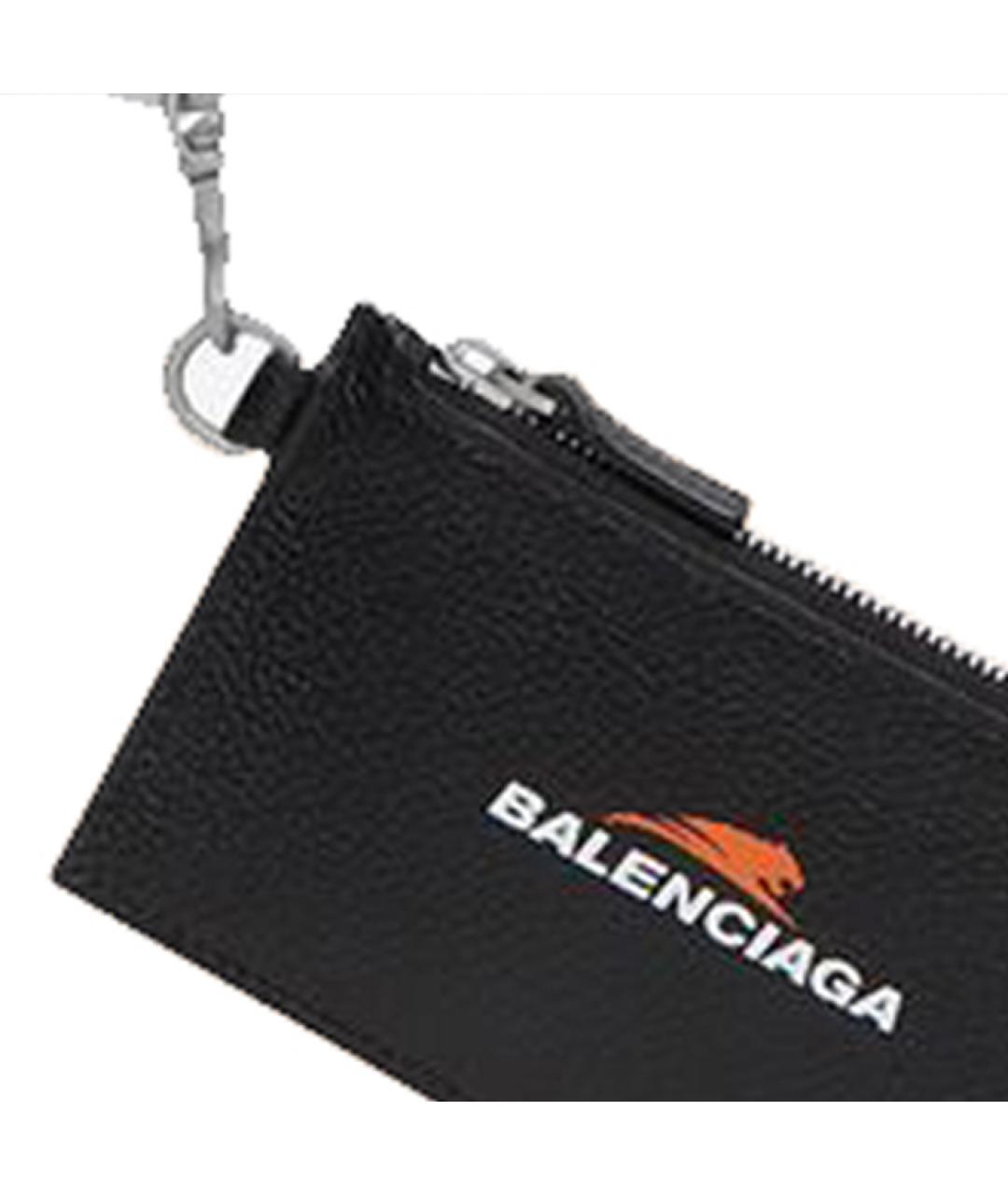 BALENCIAGA Черный кожаный кардхолдер, фото 5