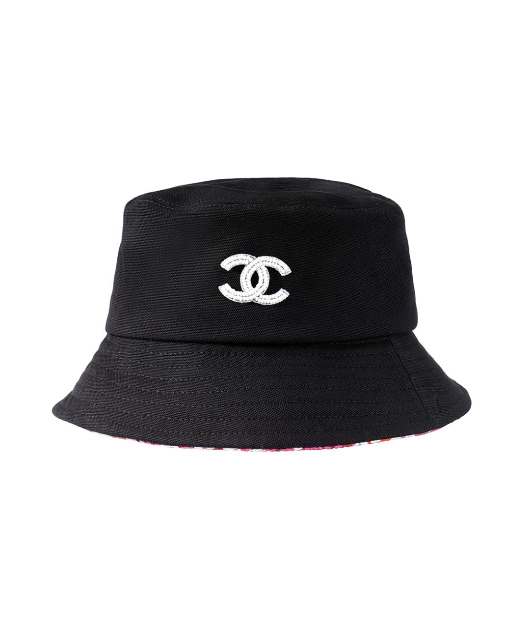 CHANEL Черная хлопковая панама, фото 1