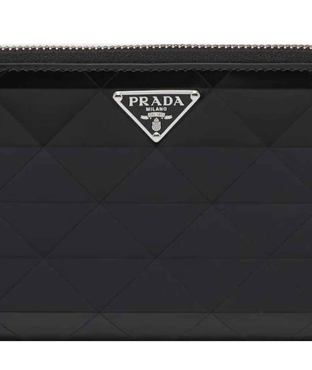 PRADA Черный кожаный кошелек, фото 5