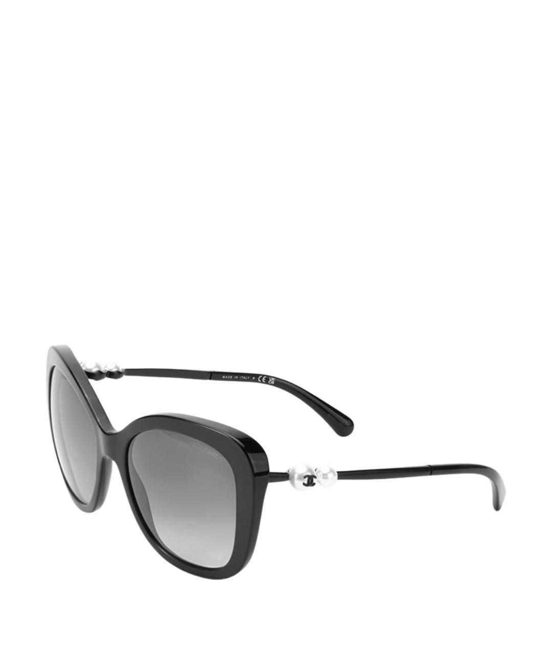 CHANEL Черные пластиковые солнцезащитные очки, фото 1