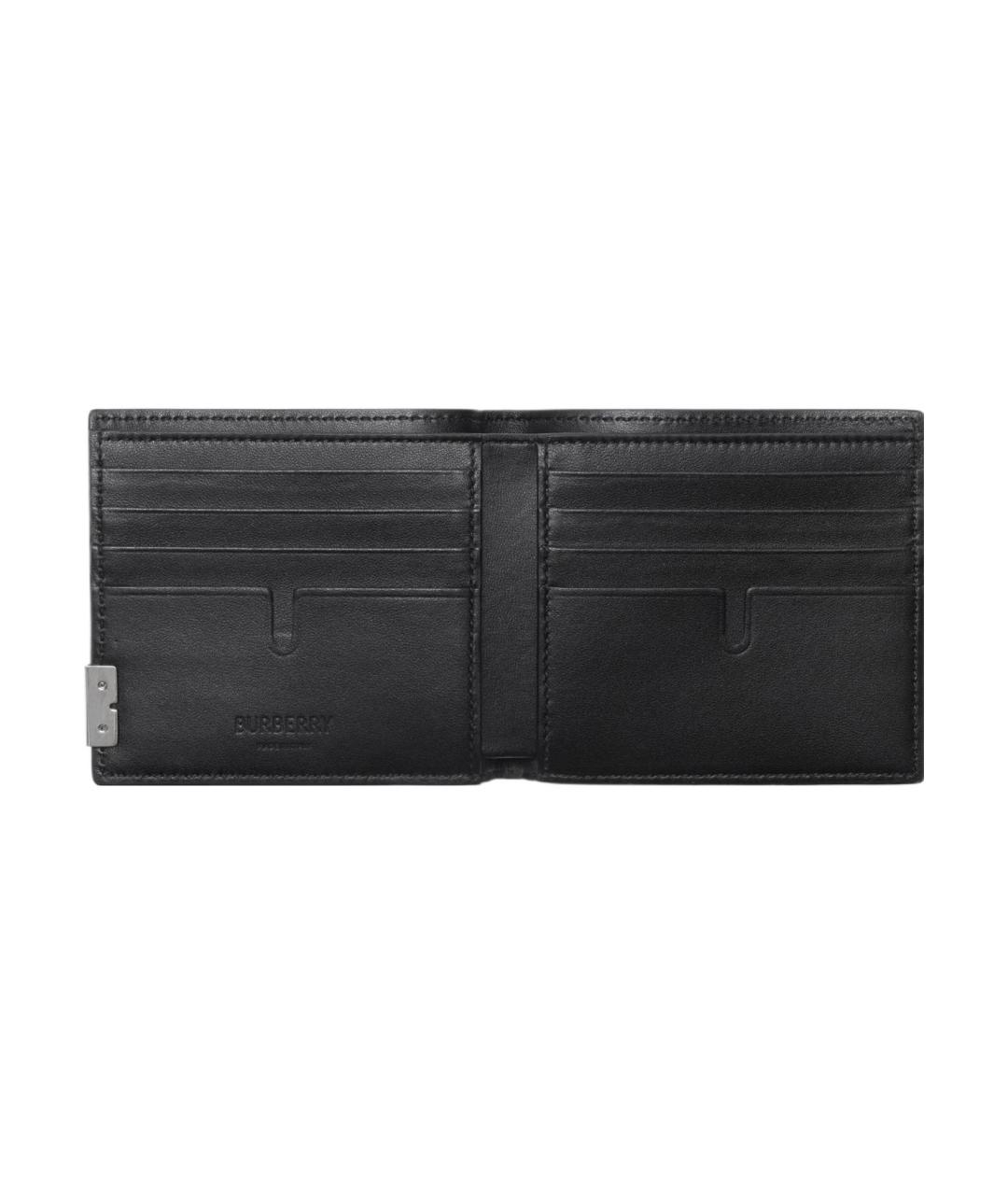 BURBERRY Черный кожаный кошелек, фото 3