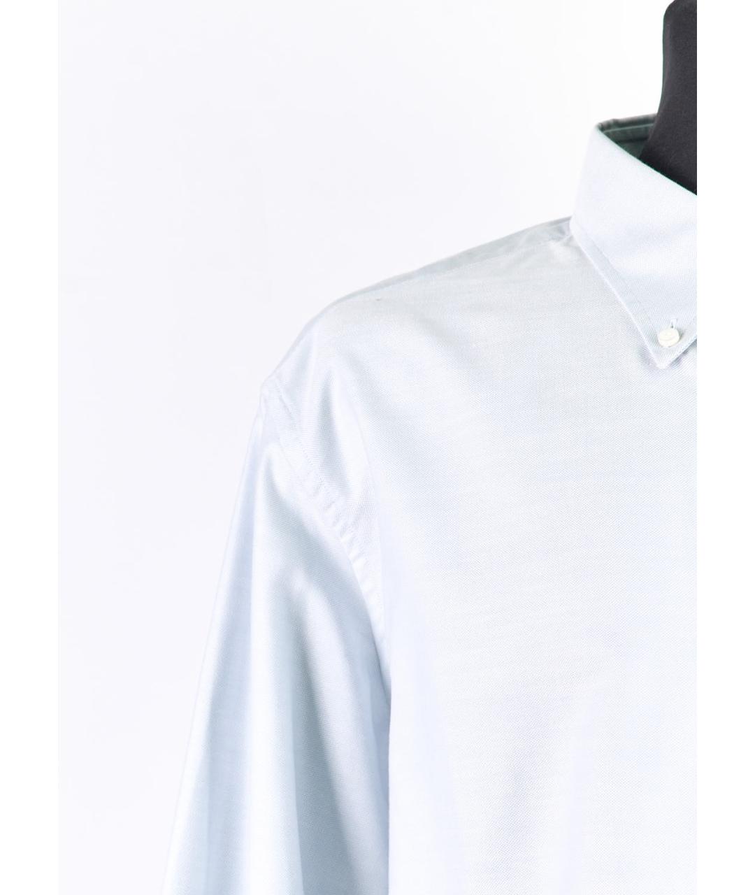 LORO PIANA Голубая хлопковая классическая рубашка, фото 5