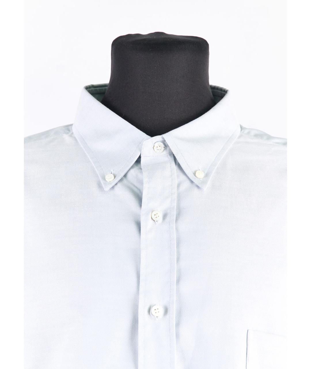 LORO PIANA Голубая хлопковая классическая рубашка, фото 4
