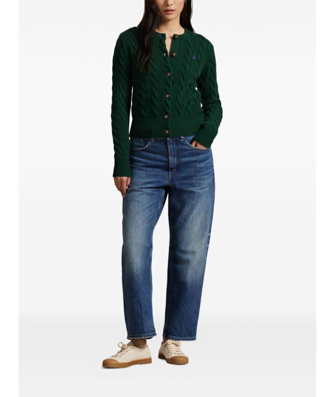 POLO RALPH LAUREN Зеленый шерстяной кардиган, фото 2