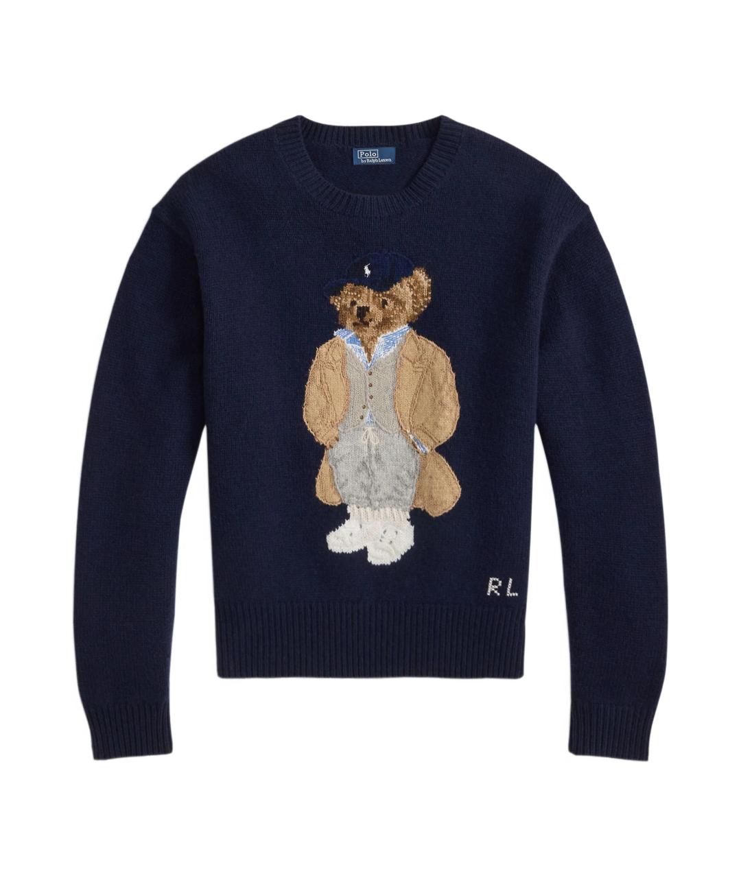 POLO RALPH LAUREN Темно-синий шерстяной джемпер / свитер, фото 1