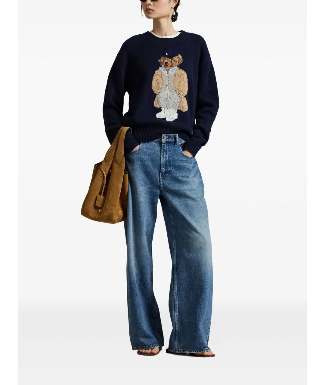 POLO RALPH LAUREN Темно-синий шерстяной джемпер / свитер, фото 2