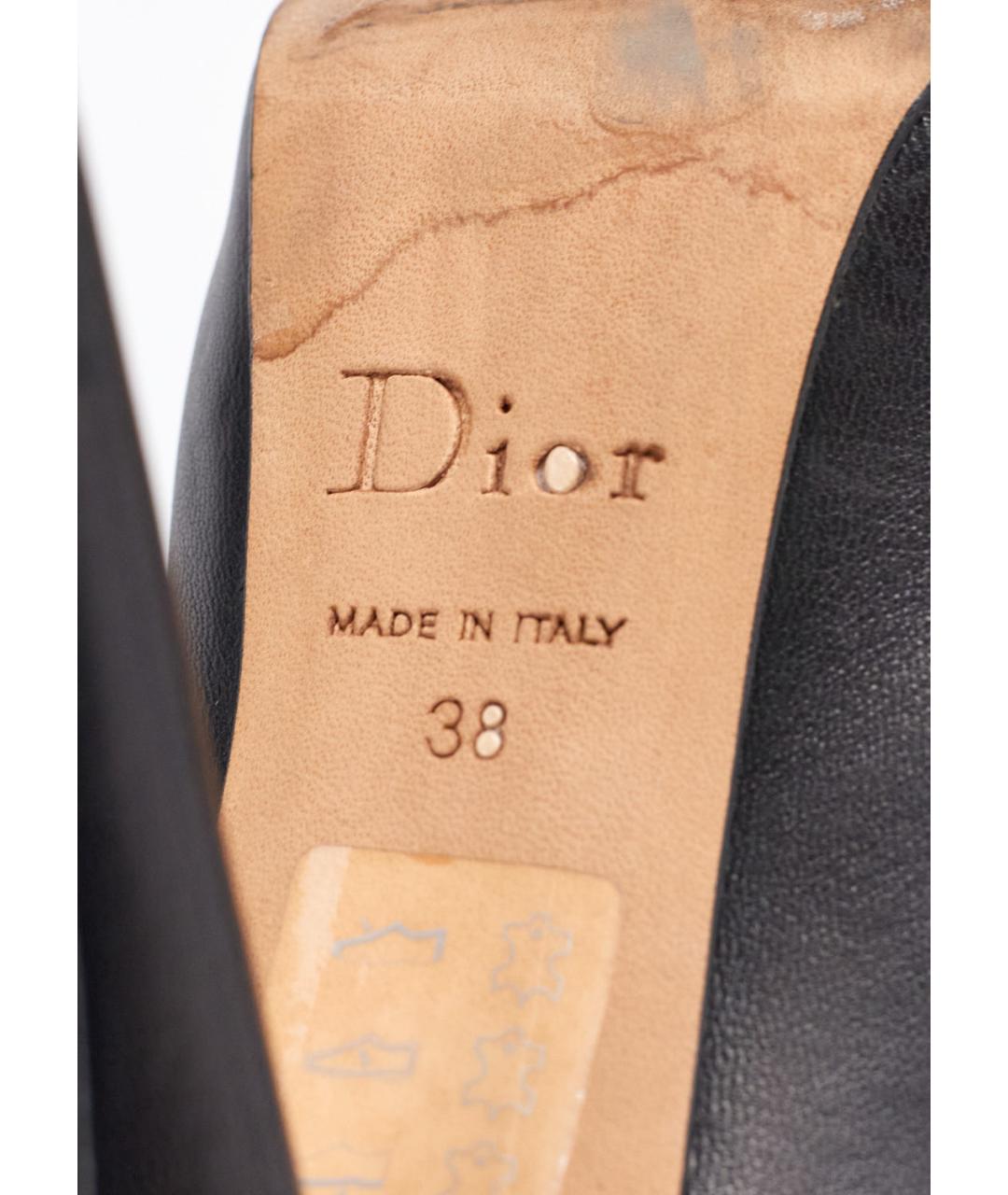 CHRISTIAN DIOR Черные кожаные ботильоны, фото 5