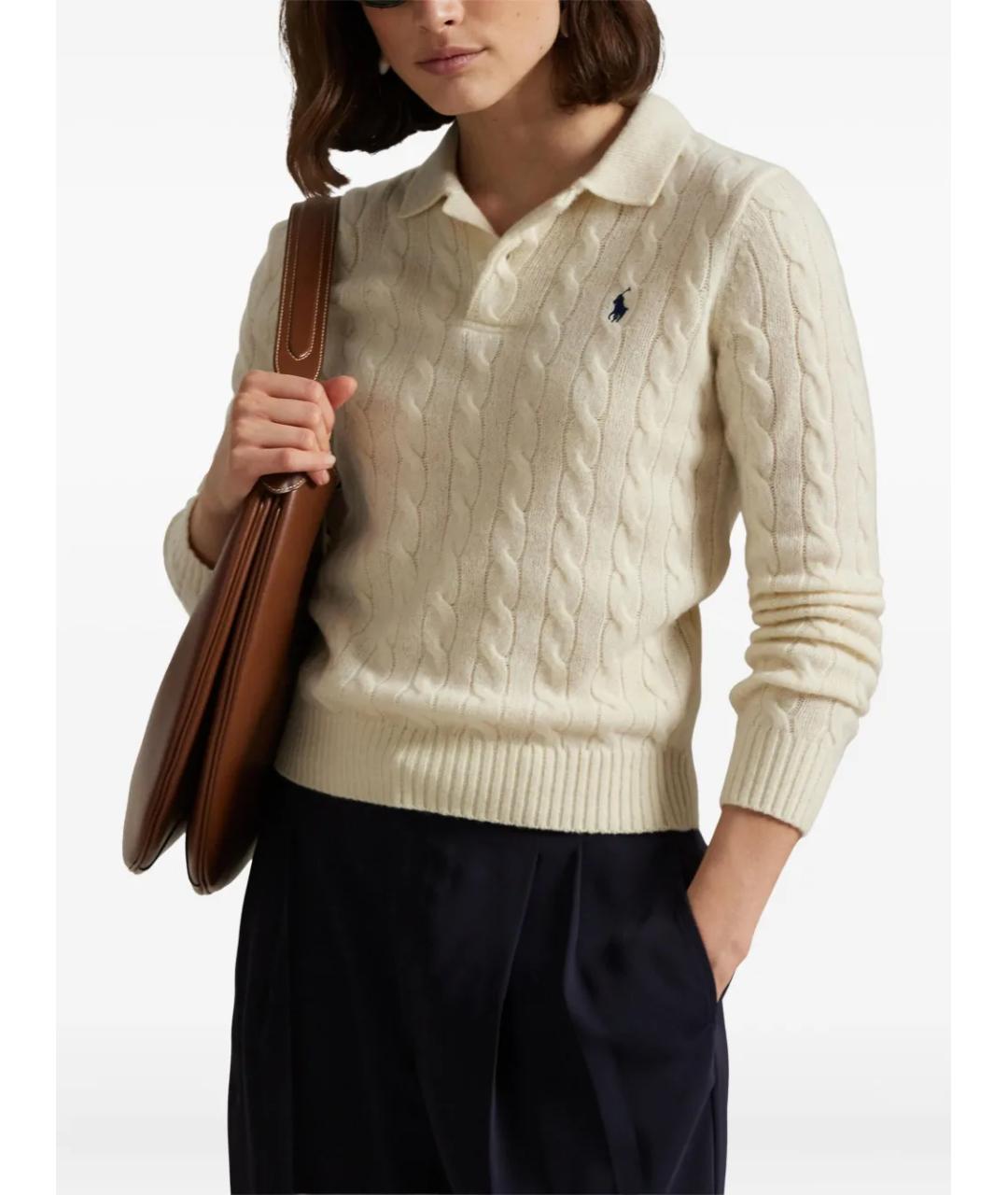POLO RALPH LAUREN Белый шерстяной джемпер / свитер, фото 3