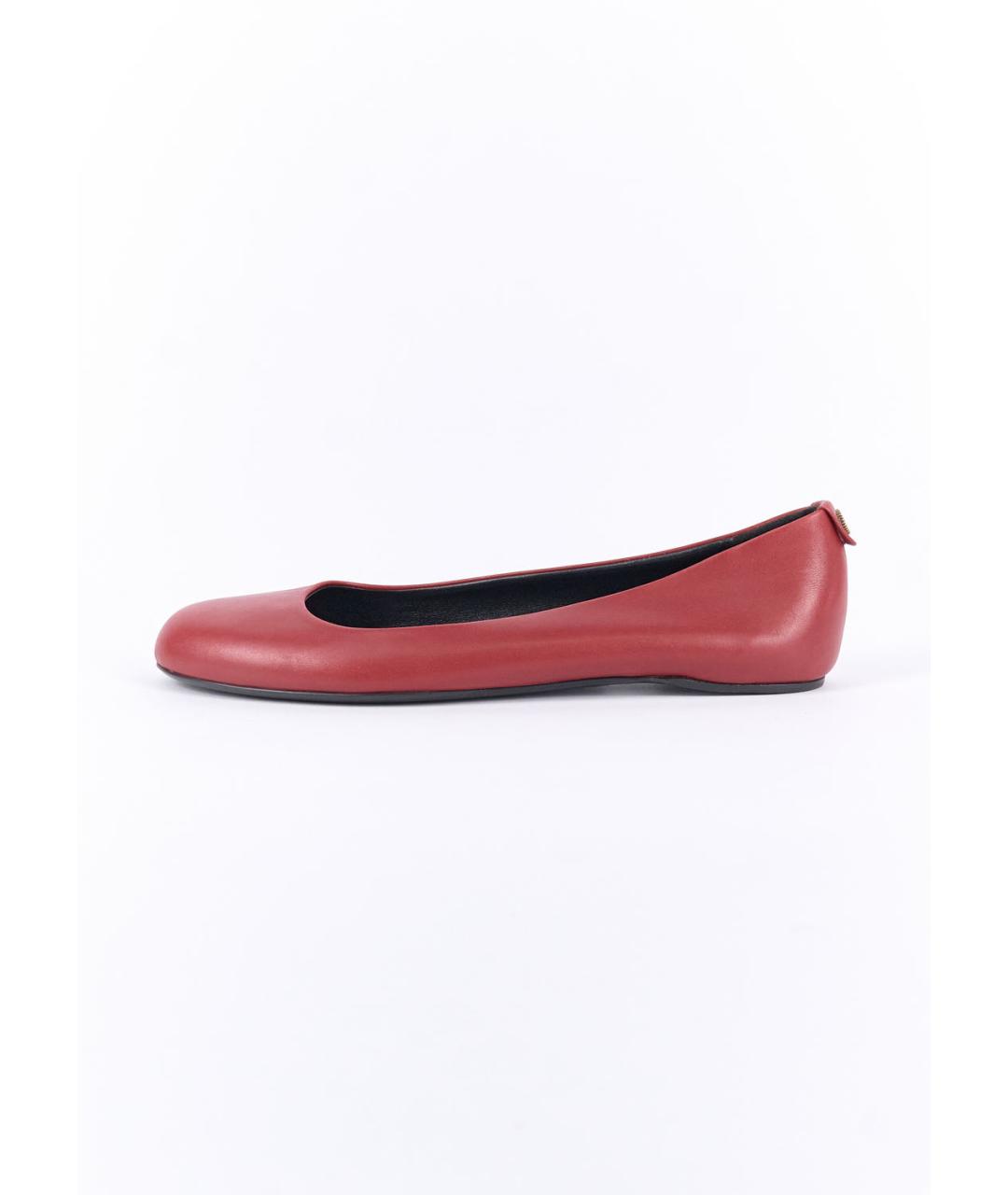 GUCCI Красные кожаные балетки, фото 6