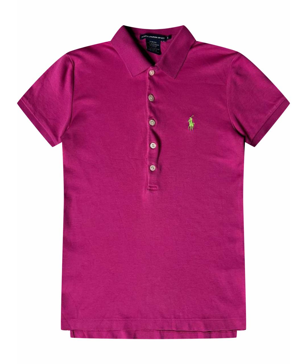 RALPH LAUREN Фуксия хлопковая футболка, фото 1