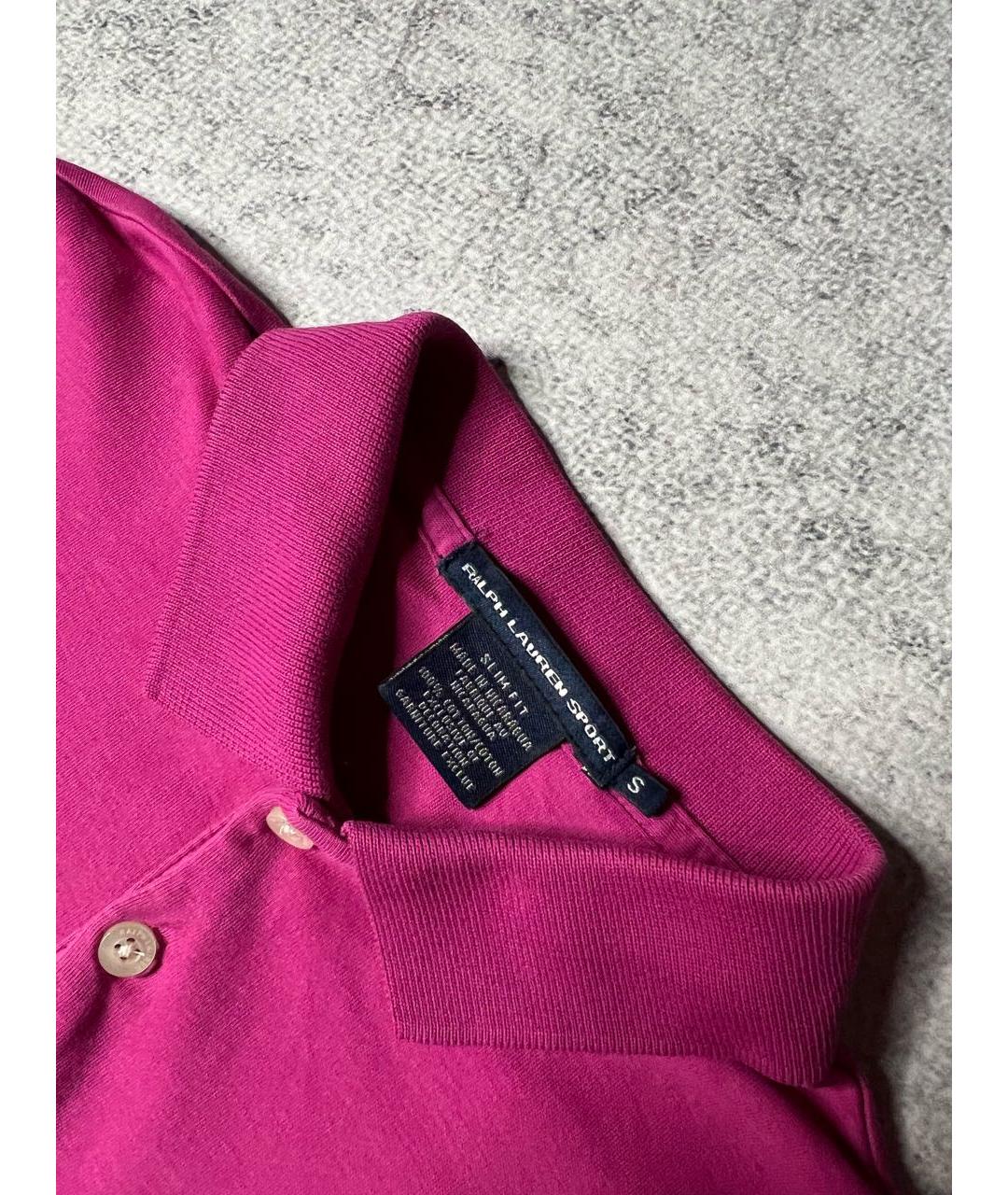 RALPH LAUREN Фуксия хлопковая футболка, фото 6