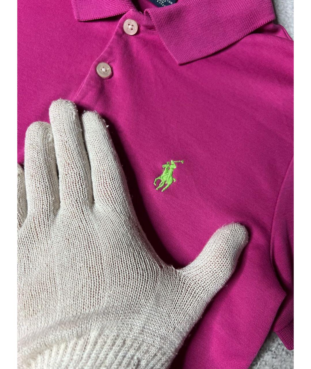 RALPH LAUREN Фуксия хлопковая футболка, фото 5