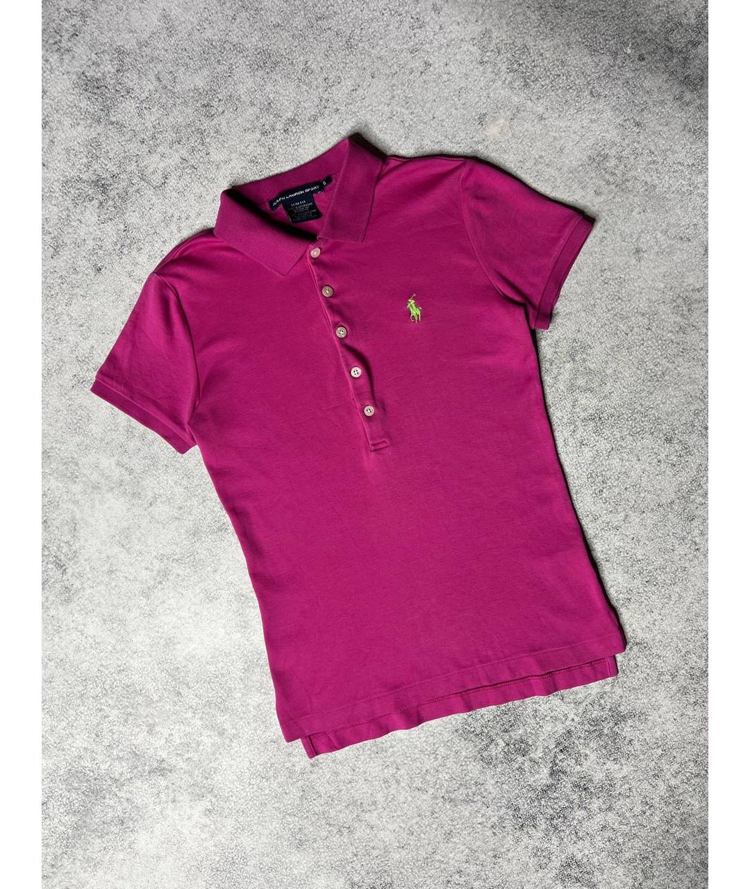 RALPH LAUREN Фуксия хлопковая футболка, фото 9