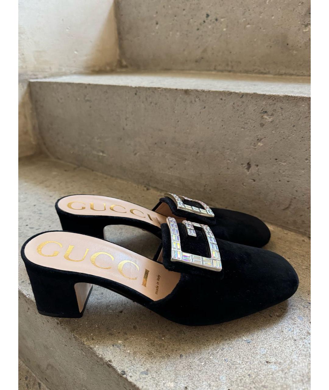 GUCCI Черные сабо, фото 6