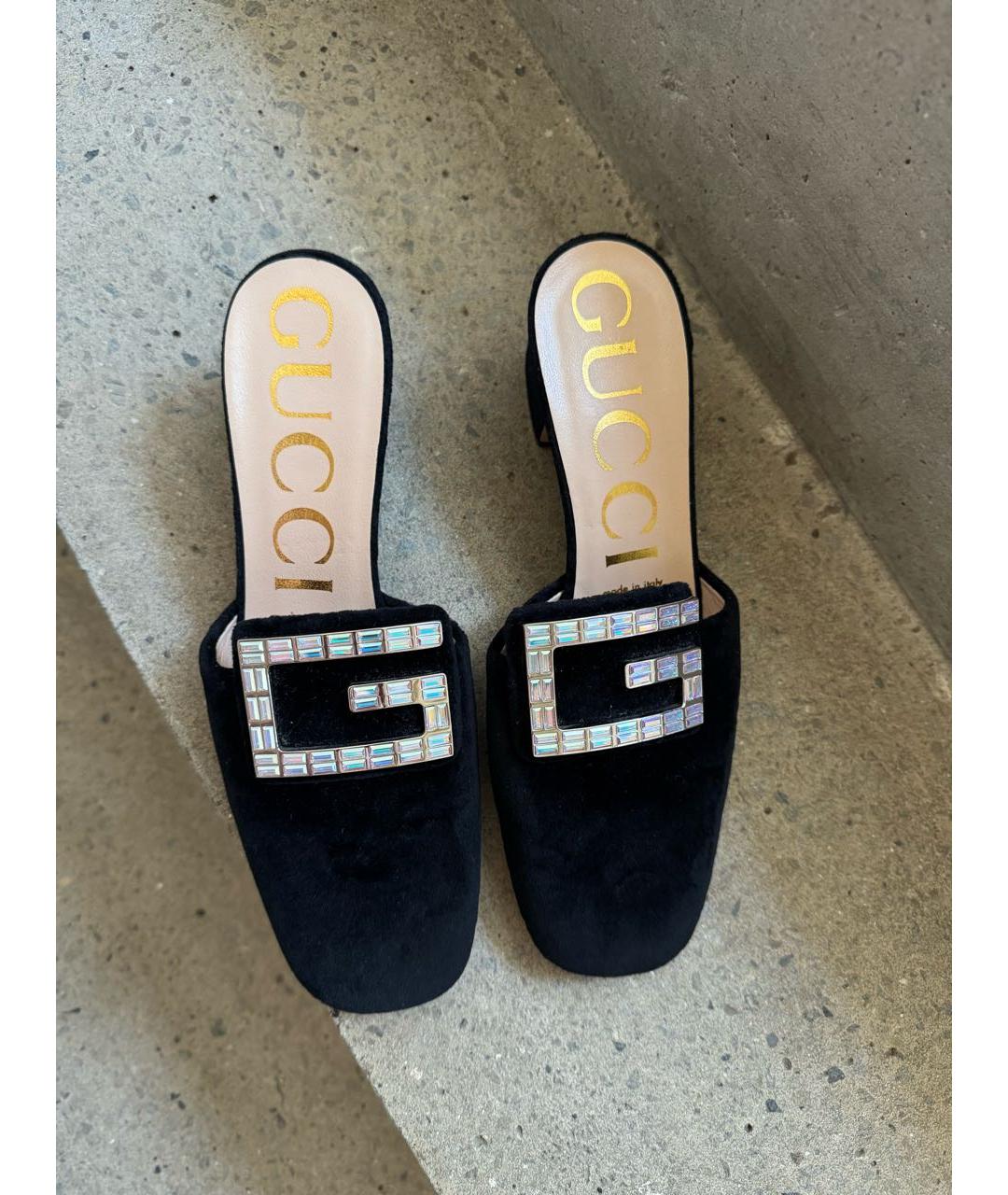GUCCI Черные сабо, фото 4