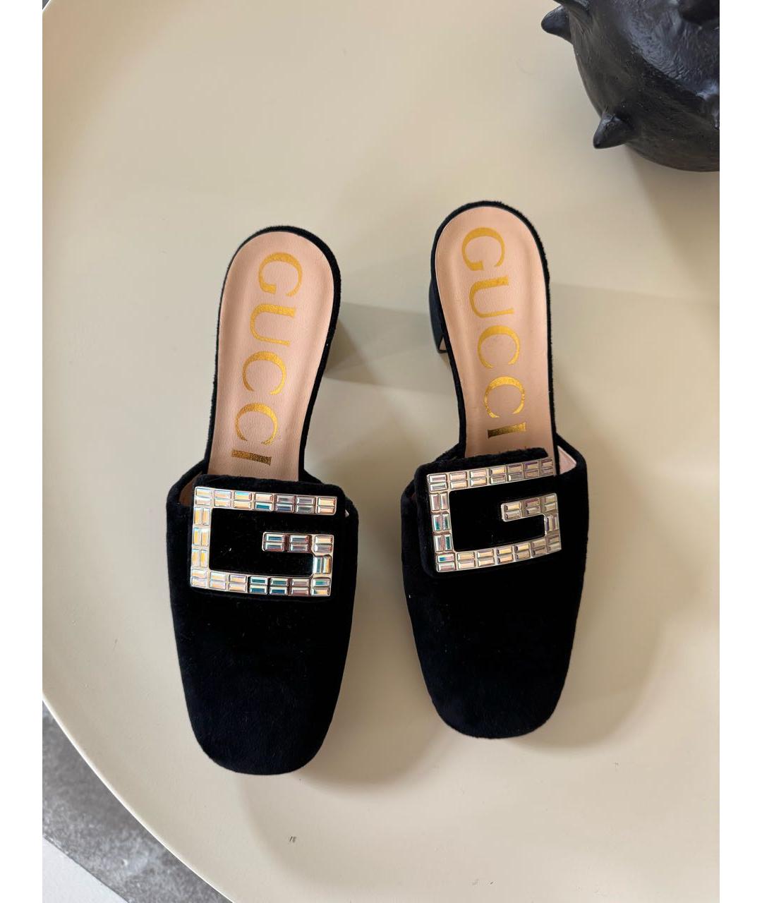 GUCCI Черные сабо, фото 2