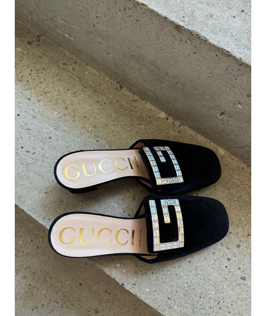 GUCCI Черные сабо, фото 5