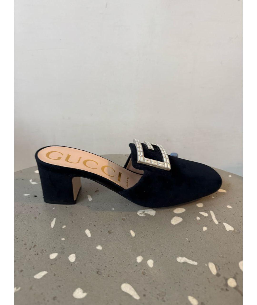 GUCCI Черные сабо, фото 8