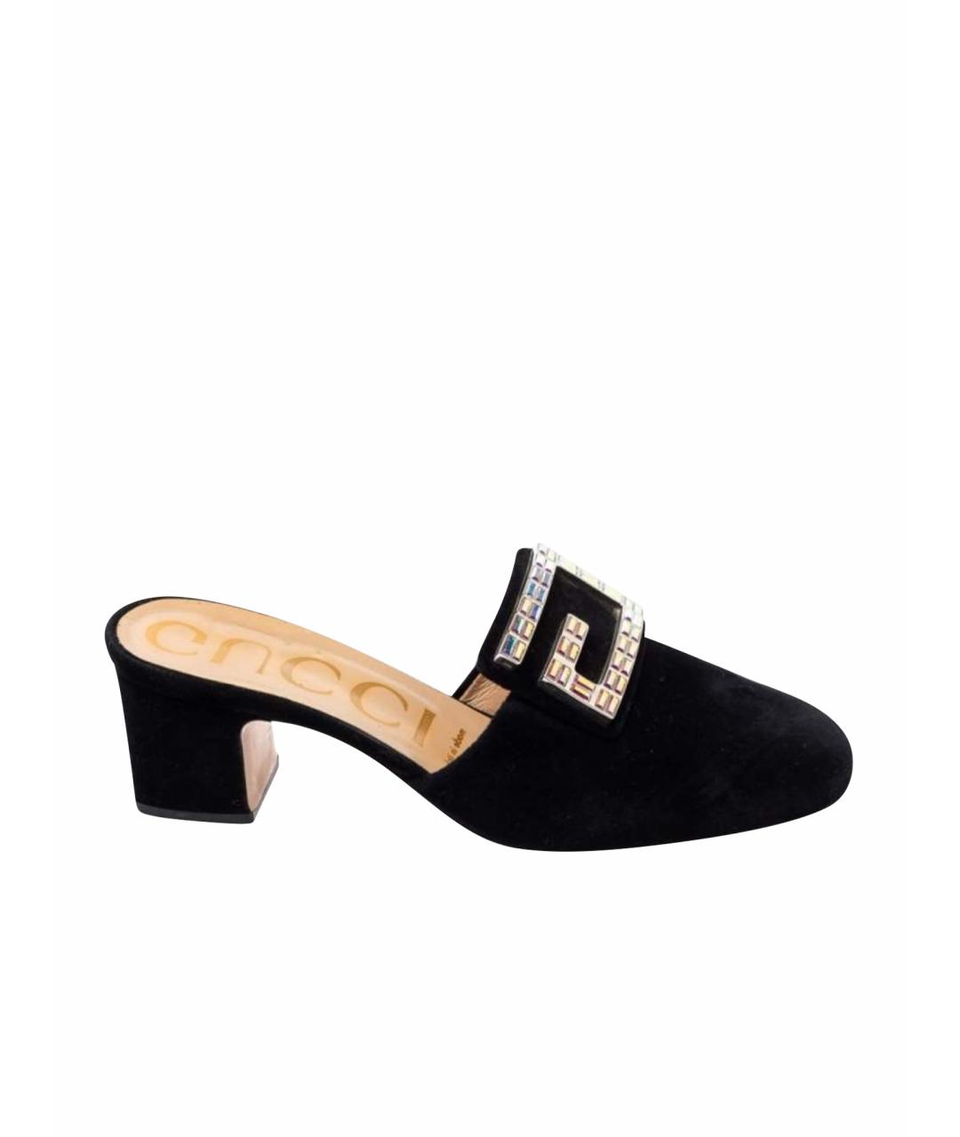 GUCCI Черные сабо, фото 1