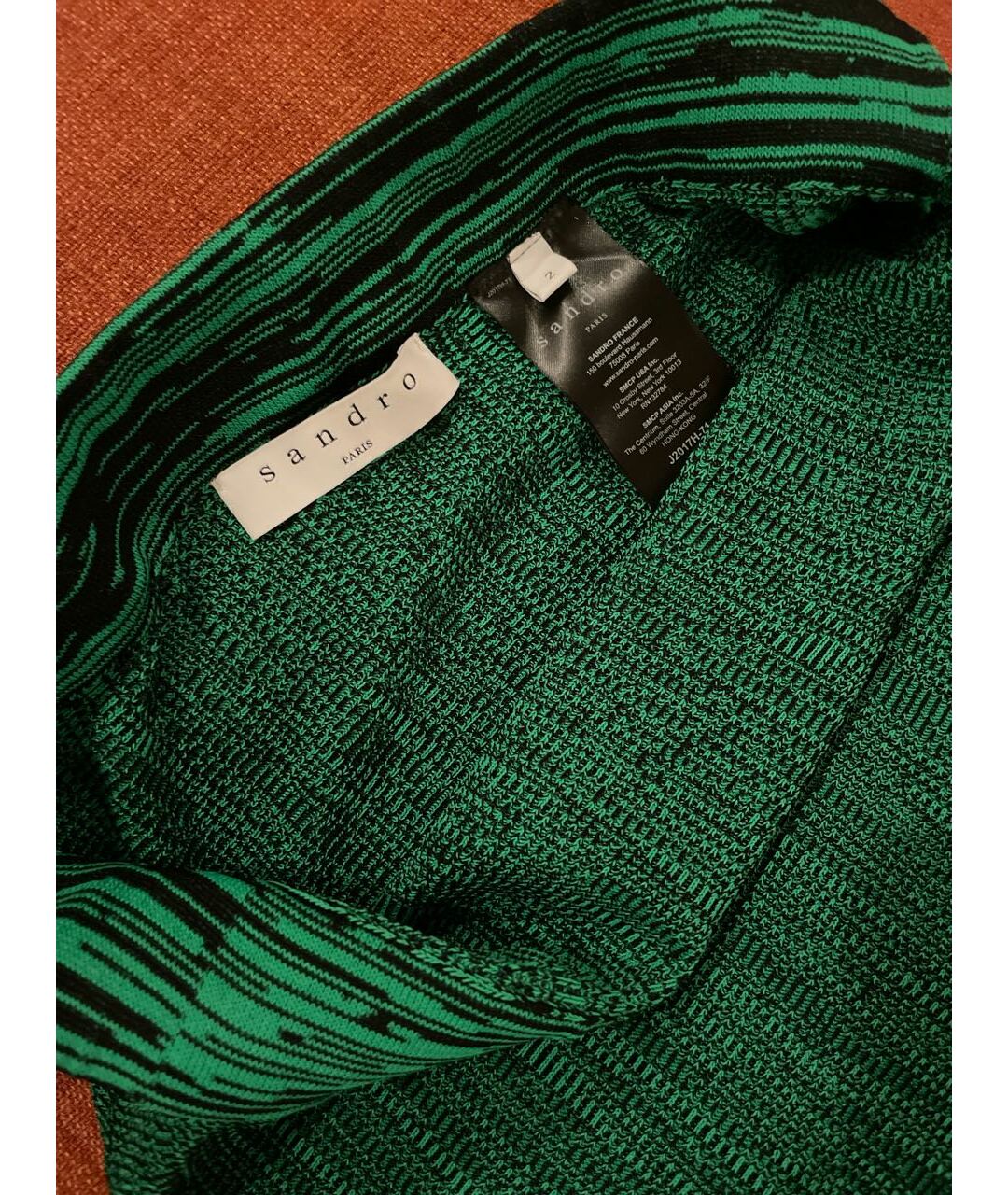 SANDRO Зеленая хлопко-эластановая юбка макси, фото 5