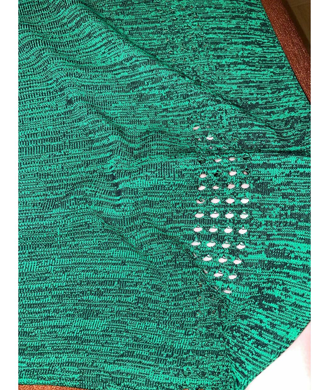 SANDRO Зеленая хлопко-эластановая юбка макси, фото 8