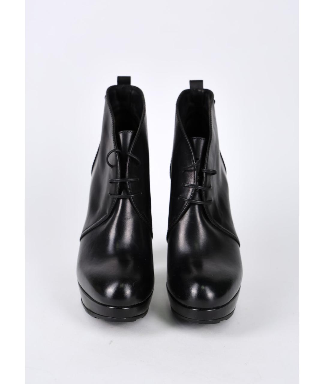 MONCLER Черные кожаные ботильоны, фото 3