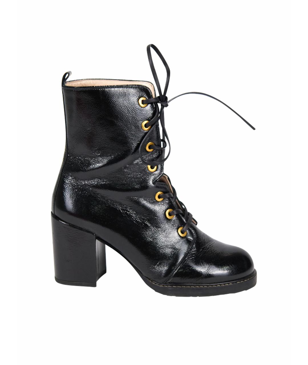 STUART WEITZMAN Черные ботильоны из лакированной кожи, фото 1