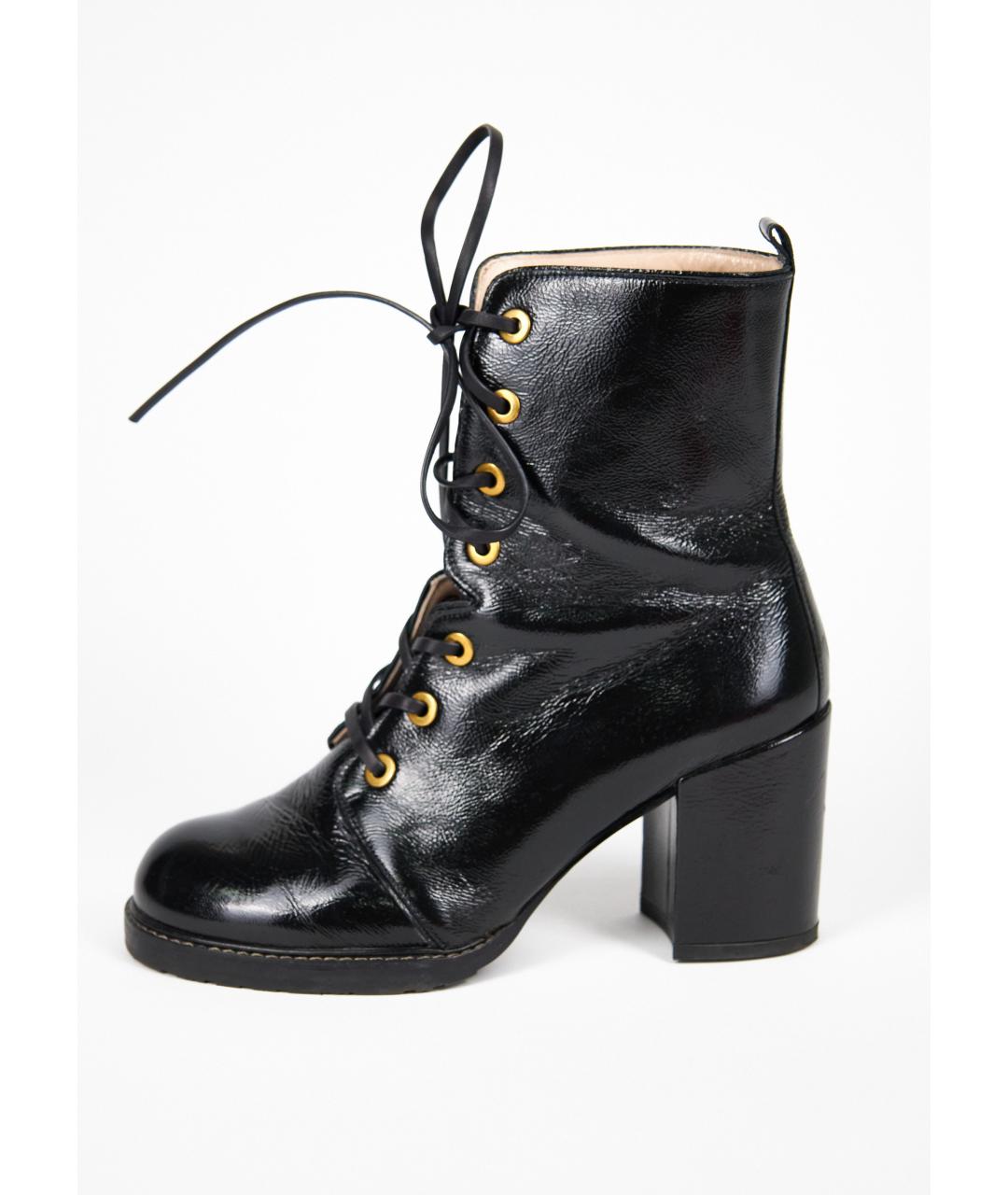 STUART WEITZMAN Черные ботильоны из лакированной кожи, фото 6