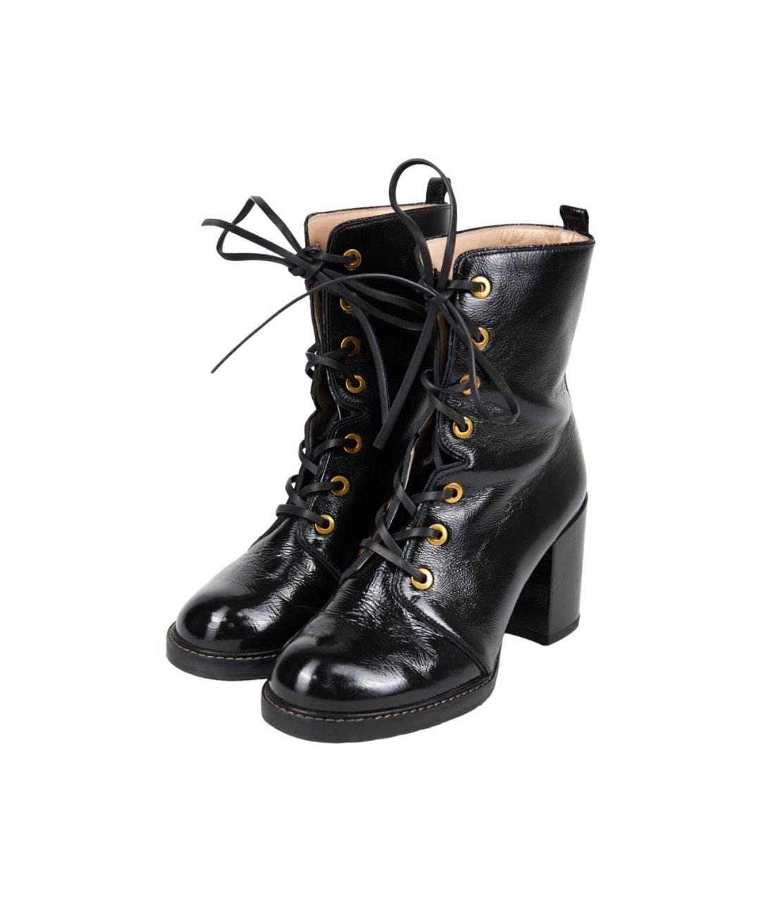STUART WEITZMAN Черные ботильоны из лакированной кожи, фото 2