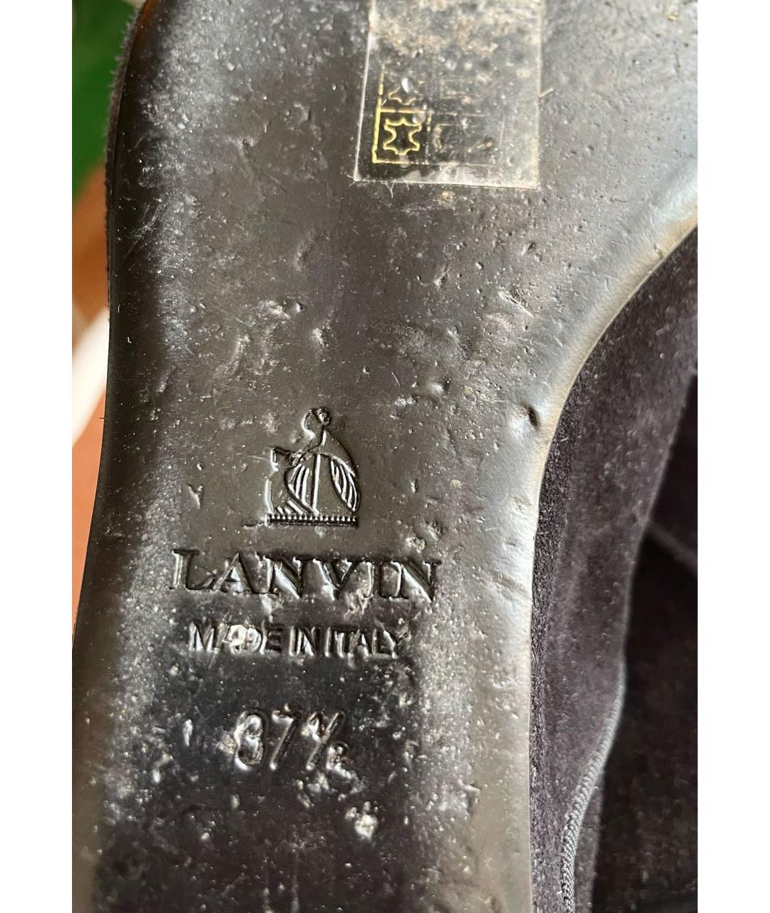 LANVIN Черные замшевые сапоги, фото 7