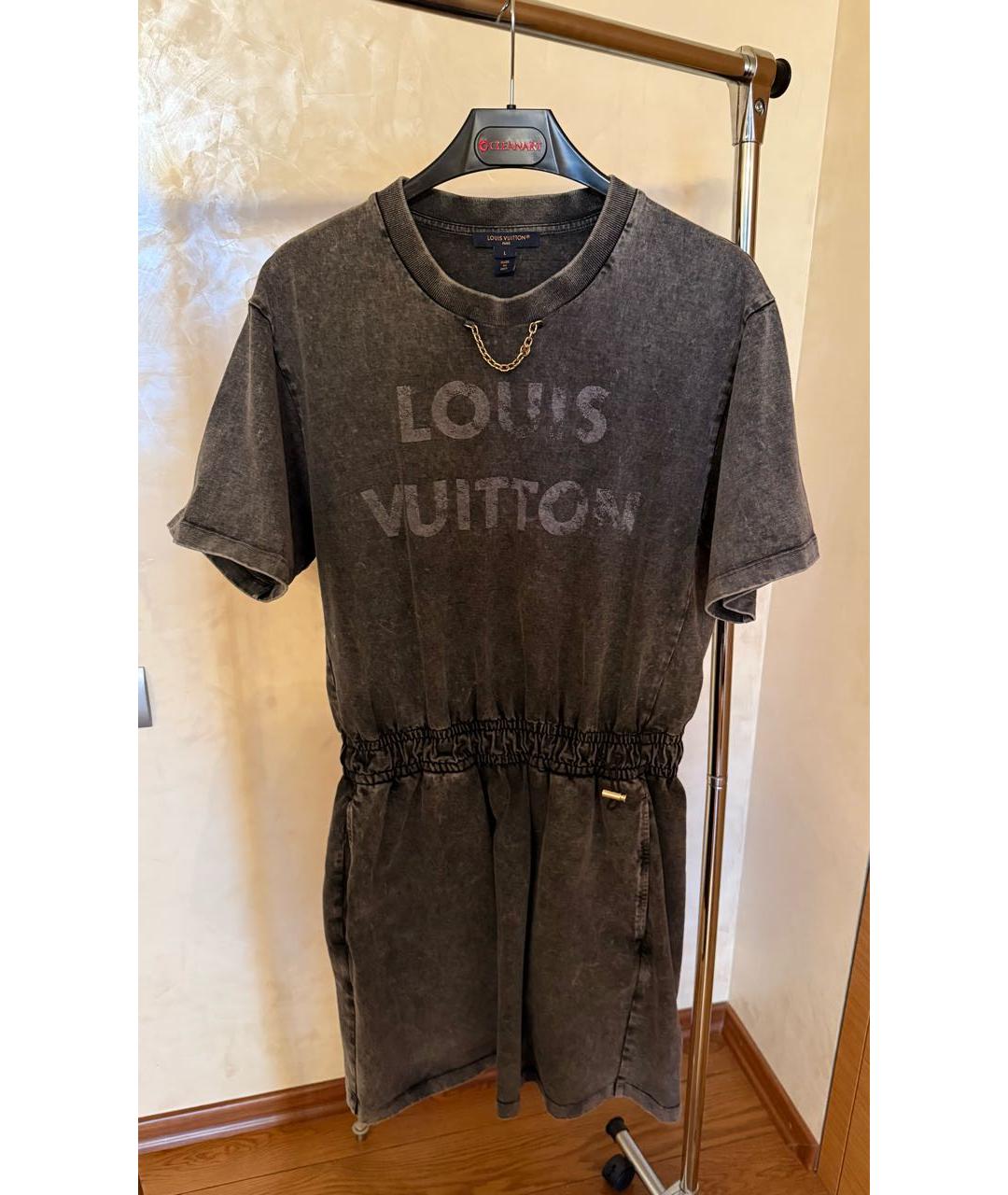 LOUIS VUITTON Серое деним повседневное платье, фото 5