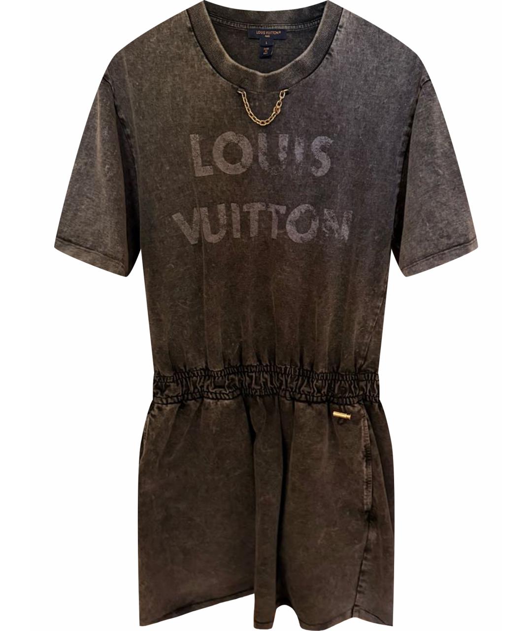 LOUIS VUITTON Серое деним повседневное платье, фото 1