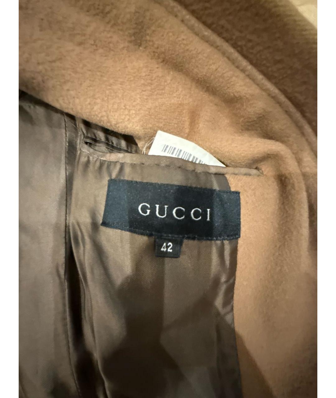 GUCCI Коричневое шерстяное пальто, фото 3