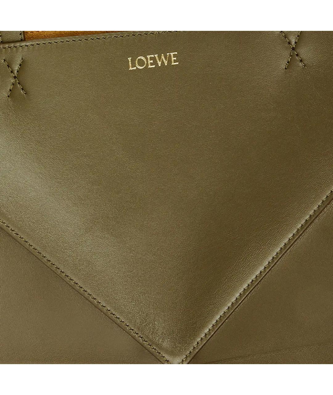 LOEWE Хаки кожаная сумка через плечо, фото 7