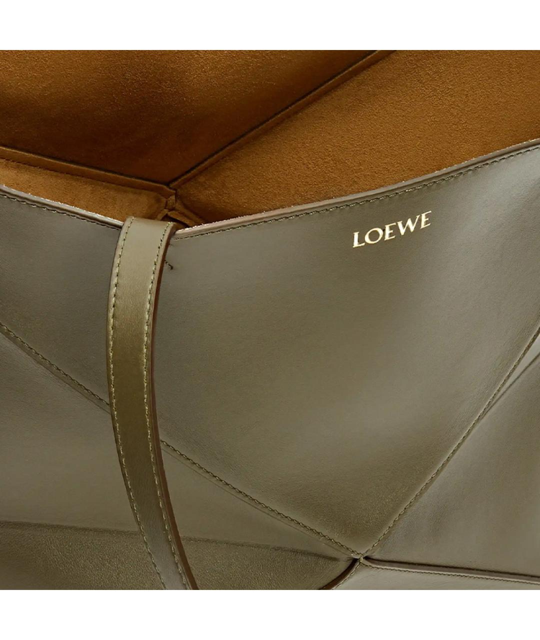 LOEWE Хаки кожаная сумка через плечо, фото 6