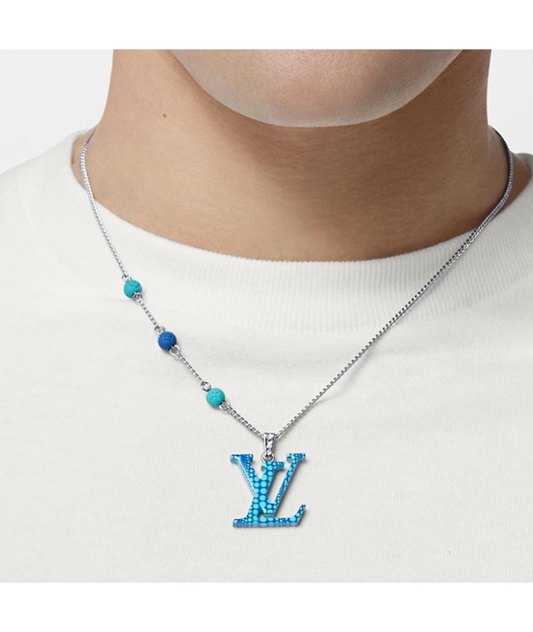 LOUIS VUITTON Синяя металлическая цепочка/подвеска, фото 3