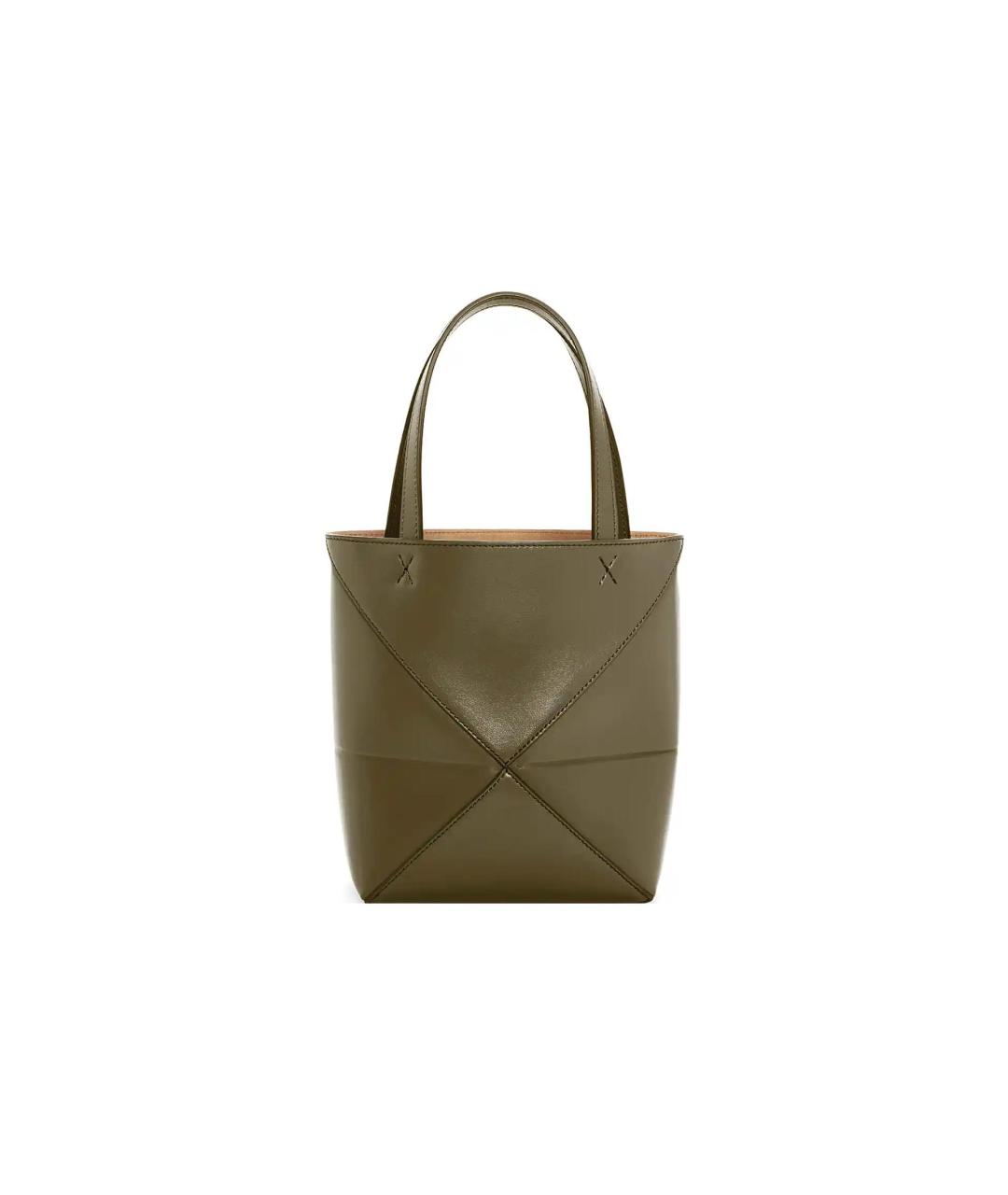 LOEWE Хаки кожаная сумка на плечо, фото 4