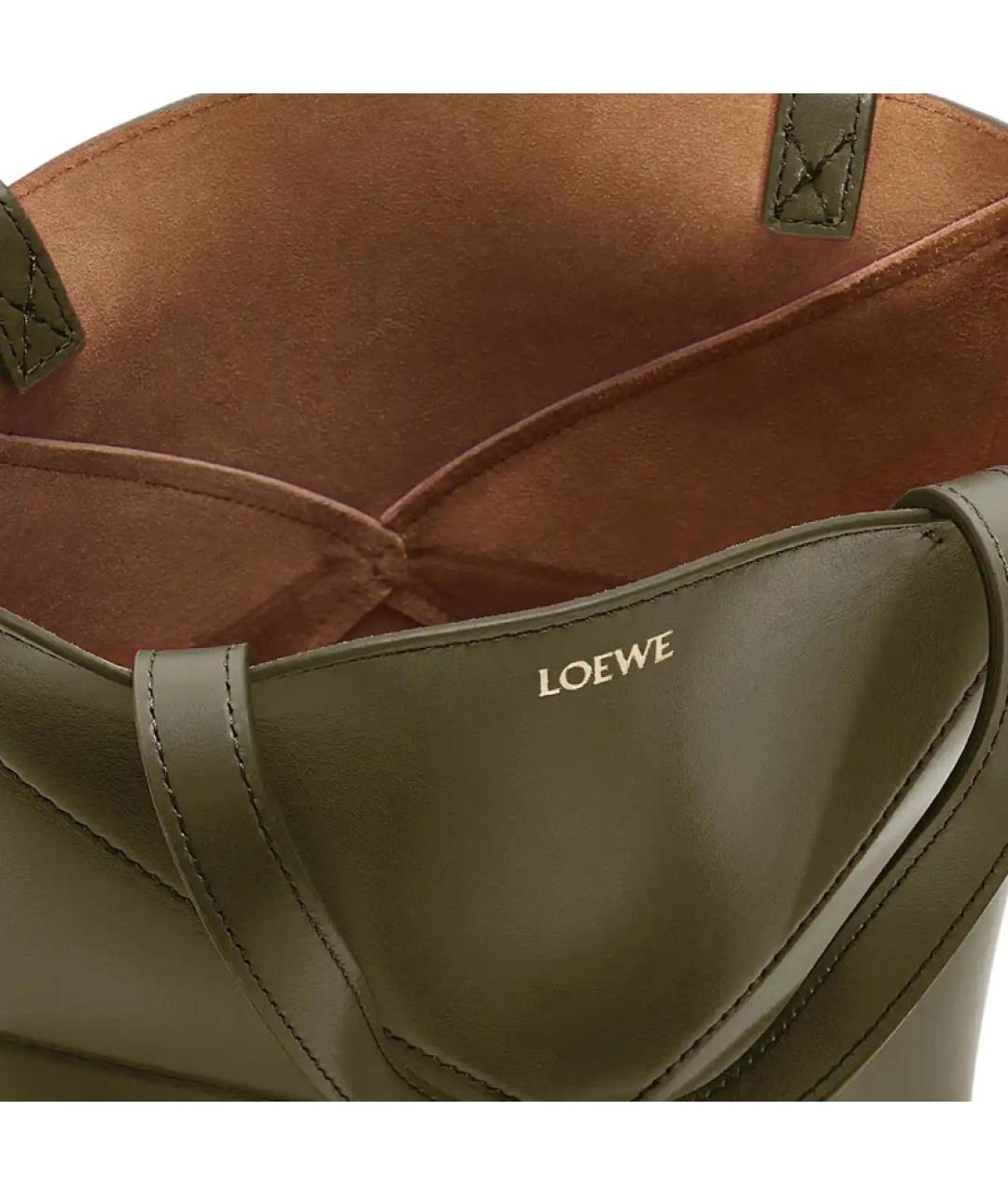 LOEWE Хаки кожаная сумка на плечо, фото 8