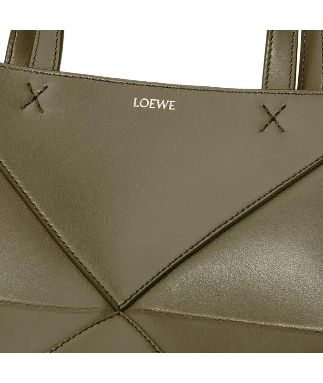 LOEWE Хаки кожаная сумка на плечо, фото 7